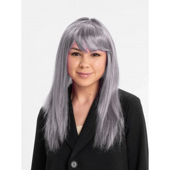 Nevamel Platin Gri Gümüş Uzun Parti Peruğu