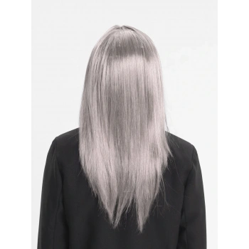 Nevamel Platin Gri Gümüş Uzun Parti Peruğu