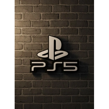 Nevamel® PlayStation 5 Logo Duvar Dekoru Minimal Tasarım 16×12 cm
