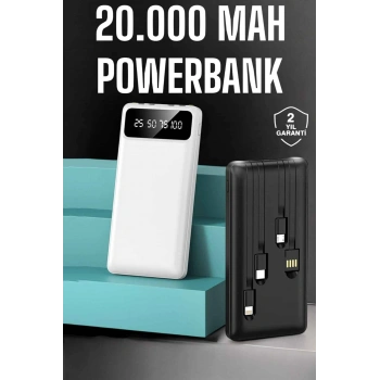 Nevamel Powerbank 20.000 Mah Dijital Göstergeli LCD Ekran Uzun Pil Ömrü
