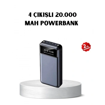Nevamel Powerbank 20000 mAh Hızlı Şarjlı LED Fenerli ve 4 Portlu