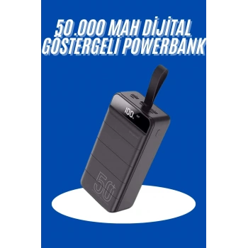 Nevamel Powerbank 50.000 Mah Dijital Göstergeli Taşınabilir 4 Portlu Hızlı Powerbank