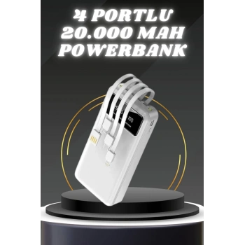 Nevamel Powerbank Şarj Cihazı 4 Çıkışlı 20.000 MAH Powerbank Kompakt Yüksek Kapasiteli Hızlı Şarj