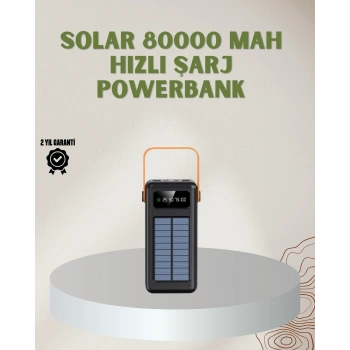 Nevamel® Powerbank Solar Fenerli Çoklu Kablolu Taşınabilir Şarj Aleti