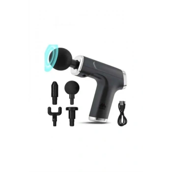 Nevamel Profesyonel Masaj Tabancası Sporcu Masaj Aleti 4 Başlıklı Şarjlı Titreşimli