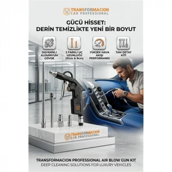 Nevamel® Profesyonel Metal Hava Üfleme Tabancası Seti - 21 cm Uzun ve Kısa Nozul Kompresör Ucu 723153