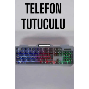 Nevamel Q Klavye RGB Işıklı Klavye Ve Mouse Seti Kablolu Mouse Hediyeliş