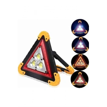 Nevamel® Reflektör Işıklı Ikaz Lambası Şarjlı Çok Fonksiyonlu Işıklı Üçgen Reflektör