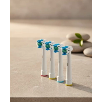 Nevamel® Renk Halkalı Aile Tipi Diş Fırçası Yedek Başlığı 4’lü Paket