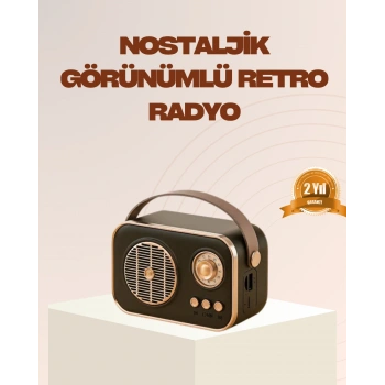 Nevamel Retro Bluetooth Radyo – Nostaljik Tasarım TF Kart ve USB Destekli