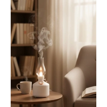 Nevamel® Retro LED Işıklı 1200 mAh Şarjlı Aroma Difüzörü 280 ml Su Kapasiteli