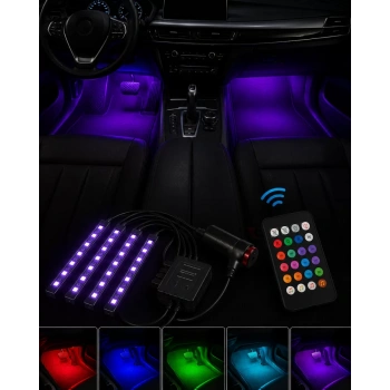 Nevamel® RGB Araç İçi Şerit LED Seti Müzik Kontrollü Ambiyans Aydınlatma