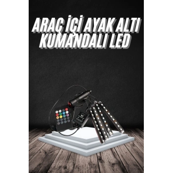 Nevamel RGB Işıklı Araç İçi Aydınlatma Kumandalı 12li Led Işık Renk Değiştirebilen
