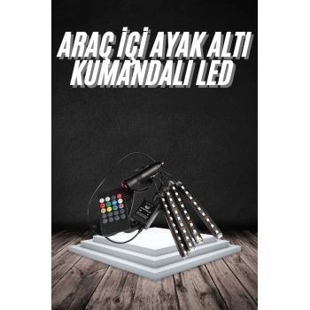 Nevamel® RGB Işıklı Araç İçi Aydınlatma Kumandalı 12li Led Işık Renk Değiştirebilen