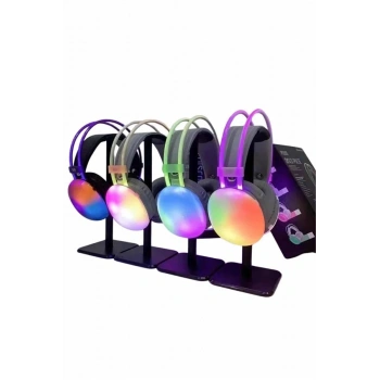 Nevamel RGB Işıklı Yüksek Ses Kaliteli Kablosuz Kulak Üstü Bluetooth Kulaklık
