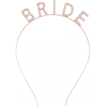 Nevamel Rose Gold Bekarlığa Veda Kristal Taş Bride Tacı