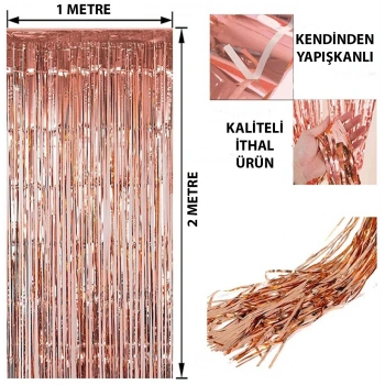 Nevamel Rose Gold Püsküllü Kapı Perdesi
