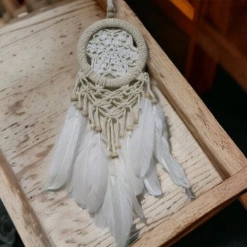 Nevamel Rüya Kovan Dream Catcher Beyaz Kuş Tüylü
