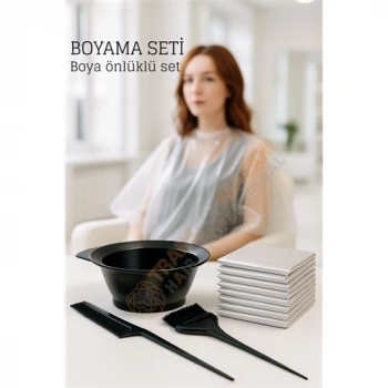Nevamel® Saç Boyama Seti 3’lü ve Saç Boya Önlüğü Tarak Seti Fırça Boya Kabı ile Profesyonel Uygulama Kolaylığı