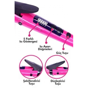 Nevamel Saç Düzleştirici Şekillendirici Saç Maşası İkili Şekillendirici Isı Ayarlı