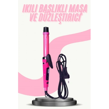 Nevamel Saç Düzleştirici Şekillendirici Saç Maşası İkili Şekillendirici Isı Ayarlı