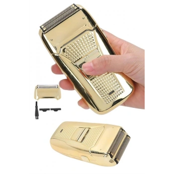 Nevamel Sakal Kesme Tıraş Makinesi Paslanmaz Çelik Gold Şarjlı