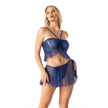 Nevamel® Saks Büstiyerli Tül Şort Takım