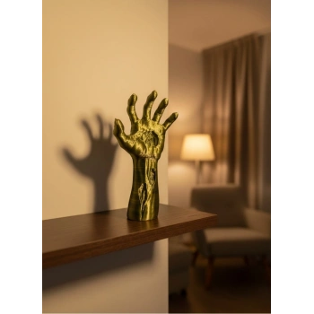 Nevamel® Sanatsal El Formu Heykel Altın Yeşil Tasarım Hediyelik Dekor