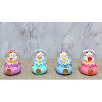 Nevamel® Şans Kedisi Işıklı Kar Küresi