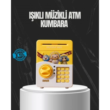 Nevamel® Sarı Renk Otomatik Para Çeken Şifreli Çocuk Kumbarası