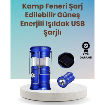 Nevamel Şarj Edilebilir Güneş Enerjili Kızaklı Kamp Feneri – USB Çıkışlı Katlanabilir Dayanıklı ve Çok Fonksiyonlu