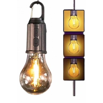 Nevamel Şarjlı Dekoratif Kamp Lambası Askılı Ampul Led Işık Type-C Girişli