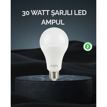 Nevamel® Şarjlı LED Ampul 30 Watt Soğuk Beyaz