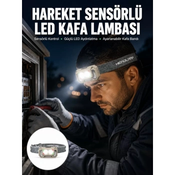 Nevamel® Şarjlı Wave Sensörlü LED Kafa Feneri Outdoor Kullanım Yeni Nesil