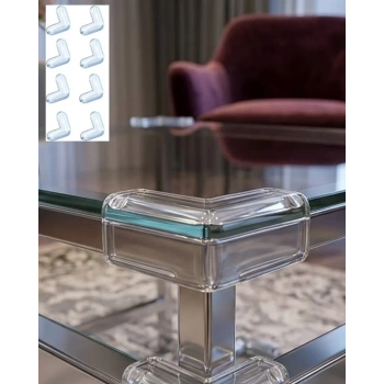 Nevamel® Şeffaf Masa Kenarı Koruyucu 8 Adet Mobilya Köşe Koruma Seti