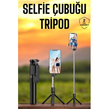 Nevamel Selfie Çubuğu Tripod Kumandalı Telefon Tutucu Siyah