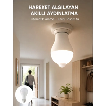 Nevamel® Sensörlü LED Lamba Otomatik Algılama Enerji Tasarruflu Aydınlatma