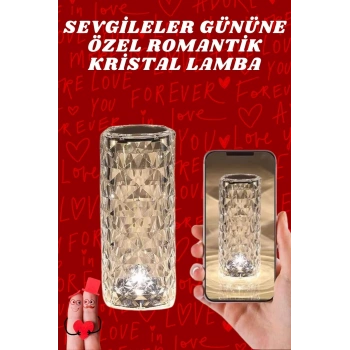 Nevamel Sevgililer Günü İçin Hediye Kristal Lamba Sevgiliye Hediye USB Şarjlı Gece Lambası