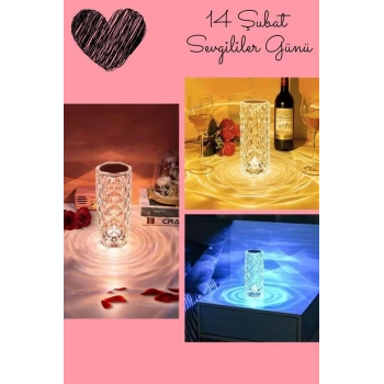 Nevamel Sevgililer Gününe Özel Romantik Kristal Gece Lambası Sevgiliye Hediye