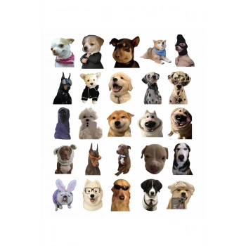 Nevamel Sevimli Köpek Çıkartmaları Laptop Notebook Tablet Sticker Seti