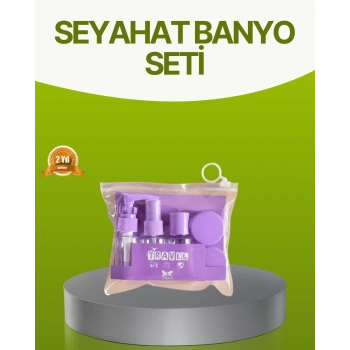 Nevamel® Seyahat Banyo Seti 5 Parça Şeffaf Taşıma Çantalı 30 ml