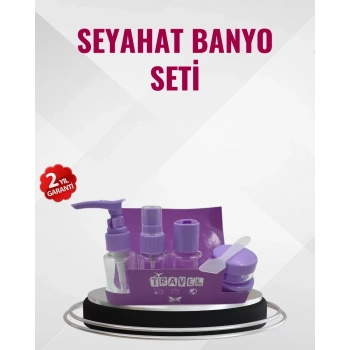 Nevamel® Seyahat Boy Banyo Seti 5’li Mini Şişe ve Krem Kutusu Çantalı