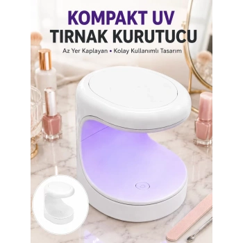 Nevamel® Seyehat Tipi Mini Oje Kurutucu Ultraviole Mor Işık Protez Tırnak Kurutucu Yeni Nesil