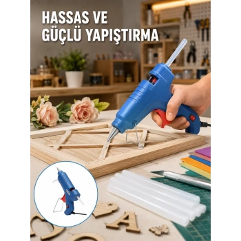 Nevamel® Sıcak Mum Tabancası 40W 5 Silikon Hediyeli Kolay ve Hızlı Yapıştırma Yeni Nesil