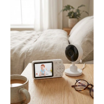 Nevamel® Sıcaklık Sensörlü Güvenli Bebek Kamerası İki Yönlü Ses
