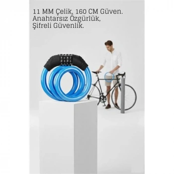 Nevamel® Şifreli Bisiklet Kilidi Scooter Motosiklet Kilidi - Anahtarsız Güvenlik Çelik Kablo