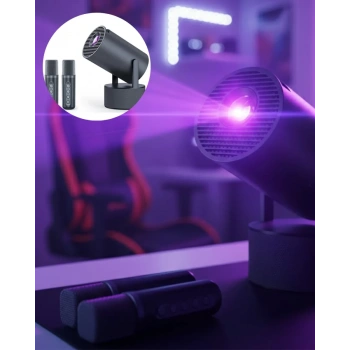 Nevamel® Siyah Android Sistemli Kareoke Projeksiyon 180° Döner Başlıklı