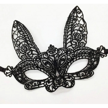 Nevamel Siyah Dantel Kesim Balo Parti Maskesi 7 No