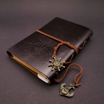 Nevamel  Siyah Deri Pusula Defter