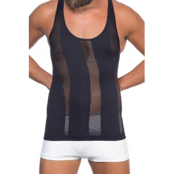 Nevamel® Siyah Fileli Erkek Korse Atlet